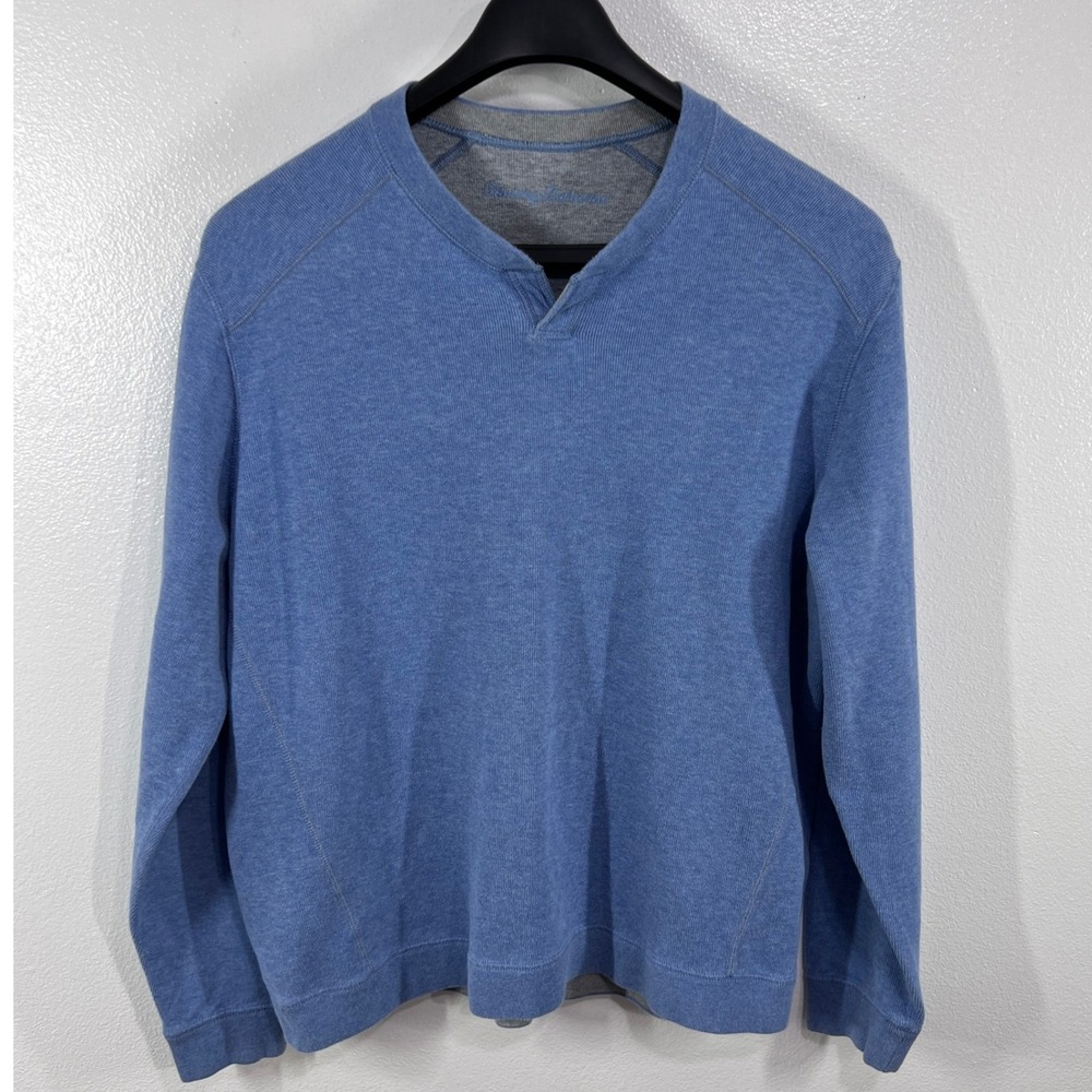 Tommy Bahama Mens XL Bayview Reversible Split-Neck Sweatshirt Long Sleeve Casual
